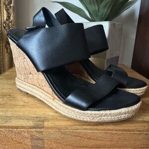 Charles by Charles David Black Espadrille-style Wedge Heel Women’s Size 9